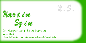 martin szin business card